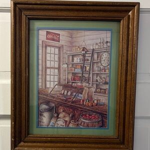 Coca Cola Vintage Store Art with Red and Brown Accents